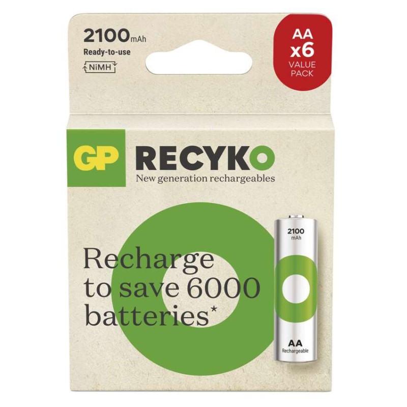 GP ReCyko NiMH Akkumulátor HR6 (AA) 2100mAh 6db - Image 2