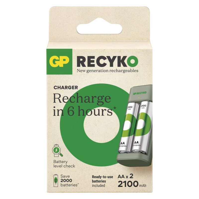 GP Akkumulátor töltő Eco E221+2xAA ReCyko 2100mAh - Image 2