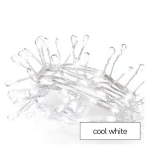 LED karácsonyi nano fényfüzér – süni, 2,4 m, 3x AA, beltéri, hideg fehér, időzítő