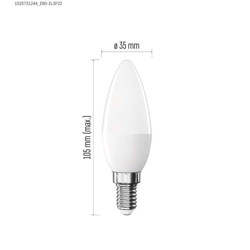 LED izzó Basic gyertya / E14 / 5,5 W (40 W) / 470 lm / Semleges fehér - Image 2