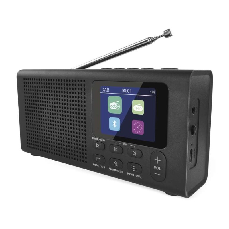 Hordozható rádió Bluetooth, DAB / DAB+ / FM, fekete színű