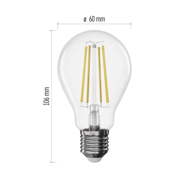 LED izzó Filament A60 / E27 / 7,5 W (75 W) / 1 055 lm / Természetes fehér / dimmelhető - Image 3