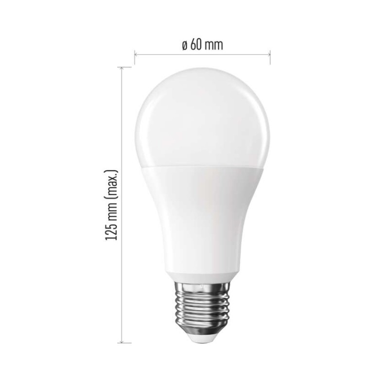 LED izzó Basic A60 / E27 / 15,3W (100 W) / 1521 lm / Meleg fehér - Image 2