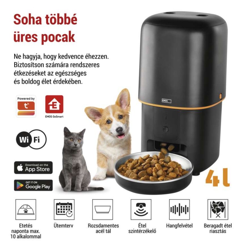 GoSmart állateledel adagoló Pet Care, 4 l, fekete, Wi-Fi - Image 3